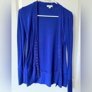 Blue business casual cardigan
